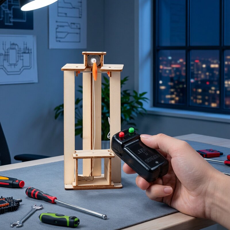 DIY ลิฟต์ไฟฟ้าแบบจำลองของเล่นป - Science Diy Model บทวิจารณ์และราคา
