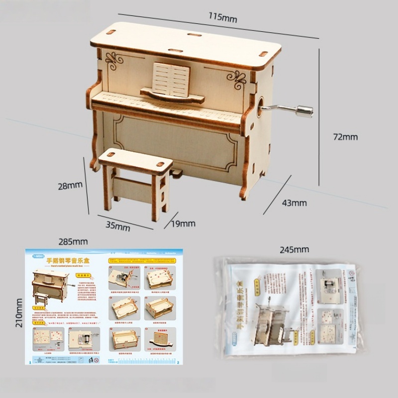DIY เปียโนเด็กแบบหมุนมือ ของเล - Science Diy Model บทวิจารณ์และราคา